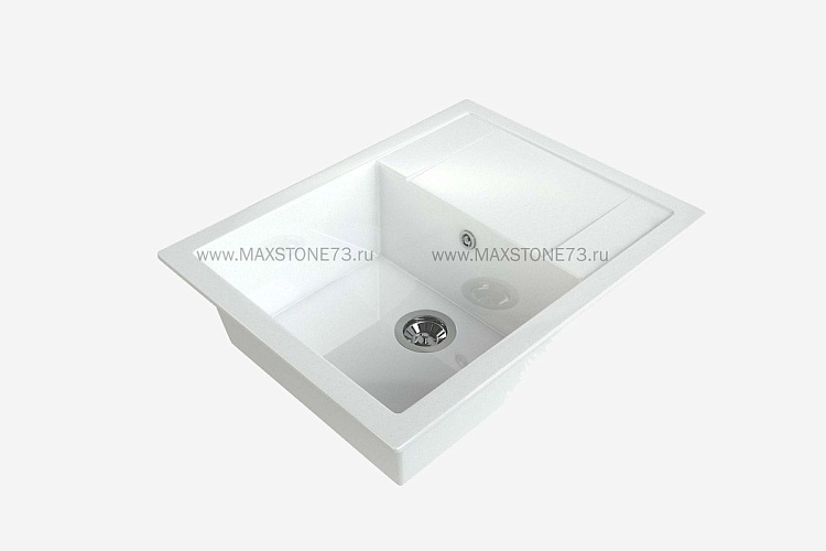MAXSTONE Мойка глянцевая MS-15 (белый снег) 640*505*217